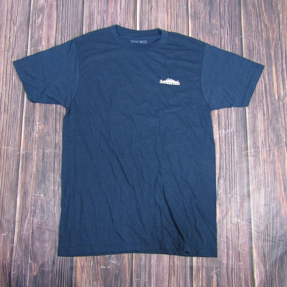 Departwest Shirt‎ Mens Small Navy Blue Outdoors & Away Mountain Graphic Tee